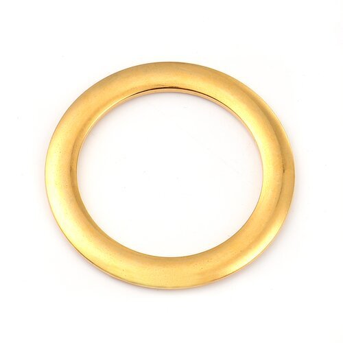 4 pendentifs anneau doré acier inoxydable 40mm - sc0116487