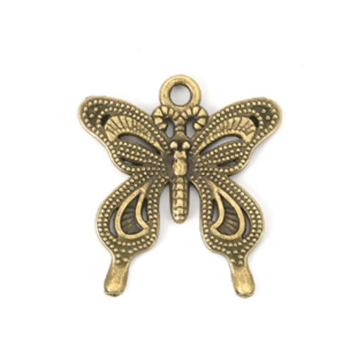 20 breloques pendentif  bronze papillon 28x25mm - sc0120496