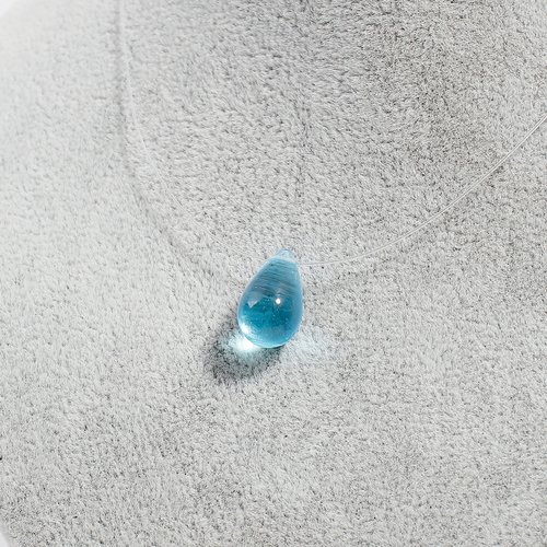 2 perles en verre larme de sirène goutte bleu 14x10mm - sc0089898-