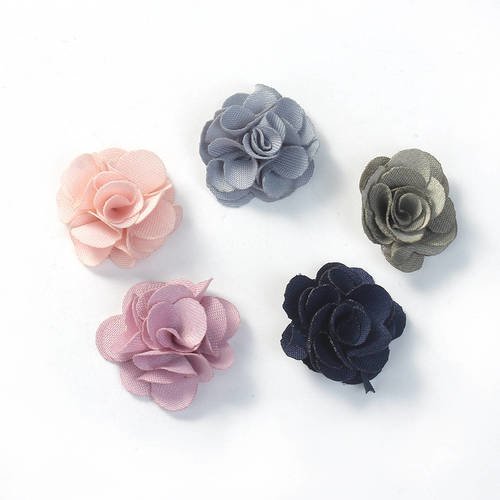 70 belles fleurs tissus 20mm- couleurs aléatoires - scrapbooking - couture -