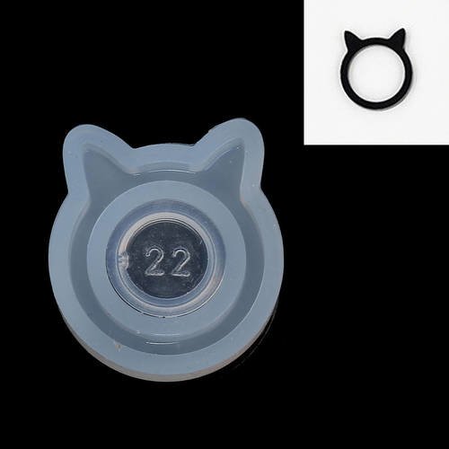 14 moules silicone anneau tête chat pour création bijoux - sc0089254