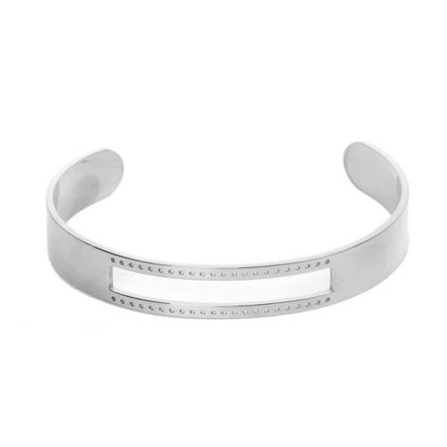 5 supports bracelets jonc argenté mat pour tissage perles, miyuki -  création bijoux -