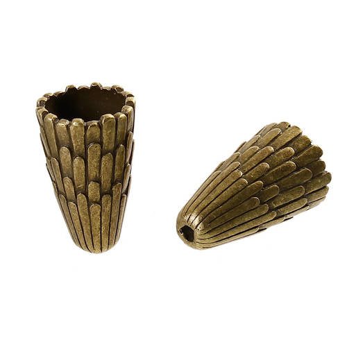 Lot de 20 magnifiques coupelles cônes bronze pour perles 12mm -sc0085568-