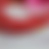 2 coupons de 1 m de lanière en cuir fleurs rouge 5mm - création bijoux - p4605-