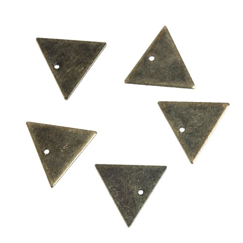 140 pendentifs, breloque bronze triangle 14x12mm -créations bijoux- sc0084813-