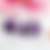 100 pompons breloques argenté violet - 30mm - polyester-