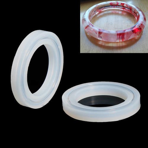 5 moules silicone souple blanc pour bracelet dia 7.5cm- sc0081818