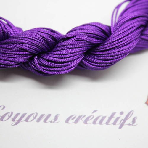 28 m de fil nylon tressé 1mm violet- création bijoux 