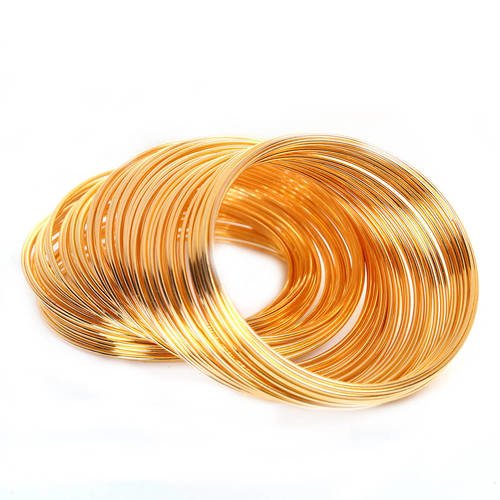 1000 tours bracelet à mémoire de forme doré  50mm - création bijoux- sc0093809-