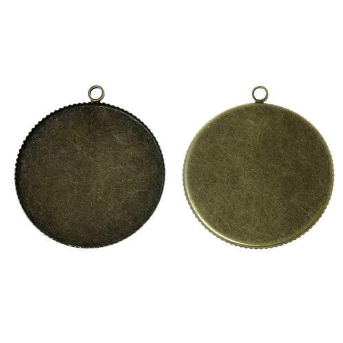 Lot 50 pendentifs breloque bronze pour cabochon 30mm -sc60319-