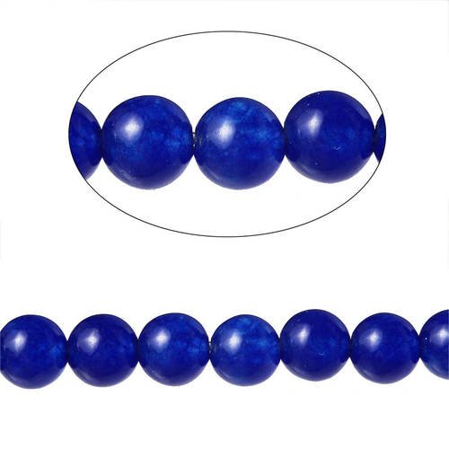3 lots de  90 perles agate ronde bleu foncé 4mm -sc71586-