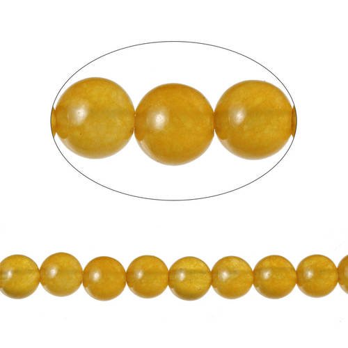 4 lots de 90 perles agate ronde jaune 4mm -sc71589-