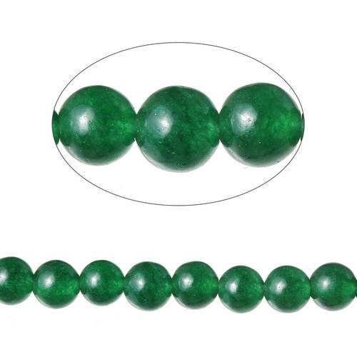7 lots de 90 perles agate ronde vert foncé 4mm -sc71590-