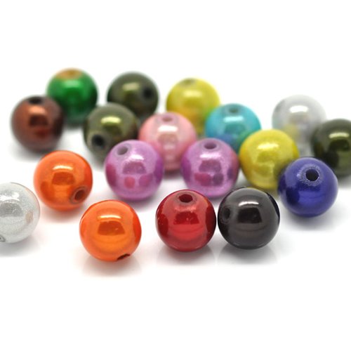 200 perles magiques 10 mm couleur mixte - sc15696-