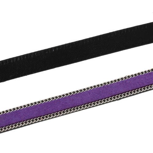 9 coupons d'environ 1m cordon  velours daim 10mm violet -sc57896-