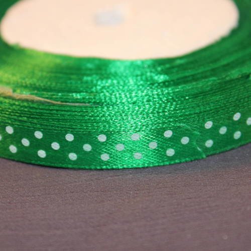 100 m de ruban satin bijoux scrapbooking à pois vert