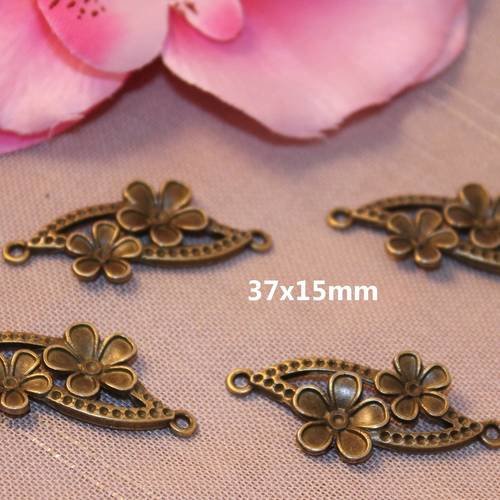 200 connecteurs bronze fleurs pour strass 37x15mm - sk02364-création bijoux-