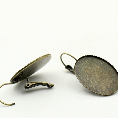 40 paires boucles d'oreilles dormeuses ovale bronze pour cabochon 18x25mm - sc22544-