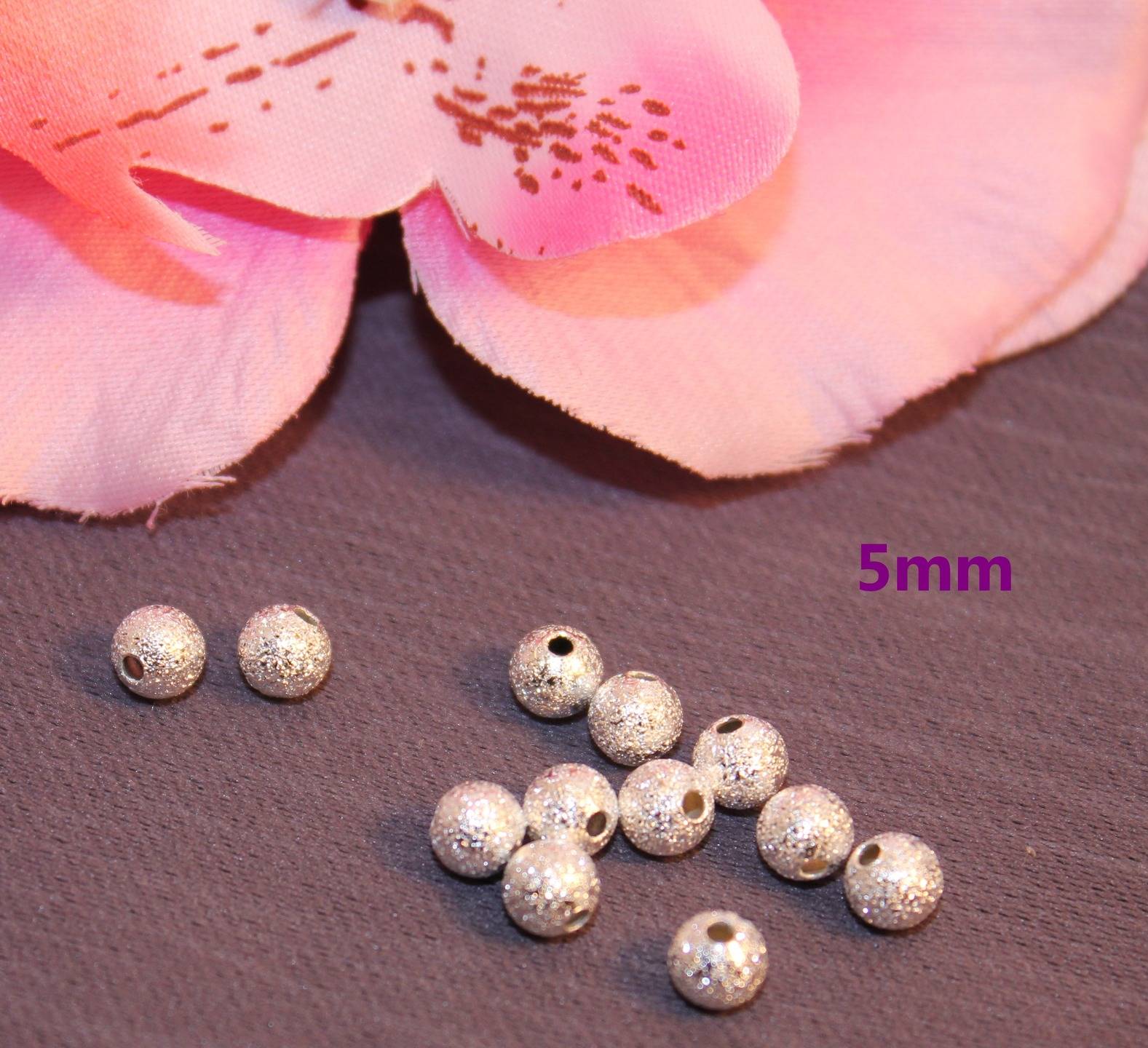 Argente 5 mm Lot 30 PERLE METAL STARDUST 5mm Argenté Creation Bijoux bracelet