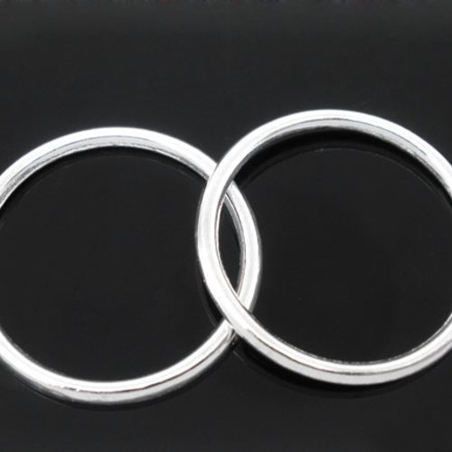 200 anneaux fermés argentés 24mm -sc04315