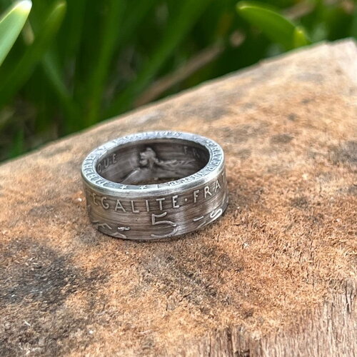 Bague pièce 5 francs argent