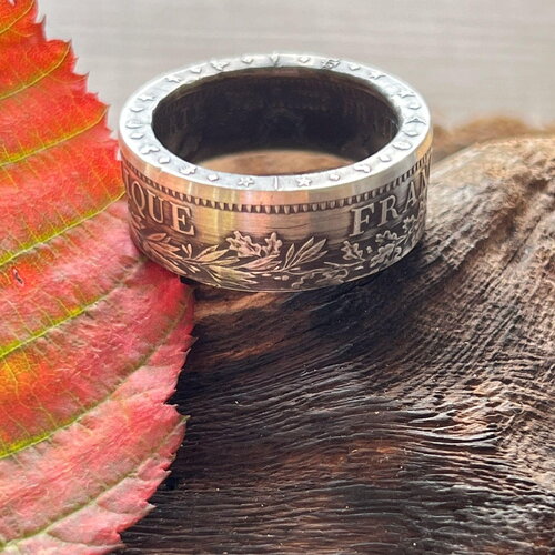 Bague argent pièce de monnaie " hercule"