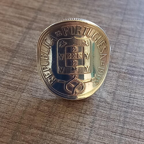 Bague pièce de monnaie 5 escudos portugal