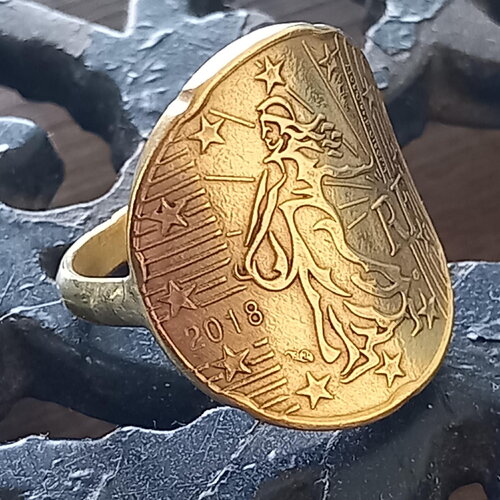 Bague pièce de monnaie 20 cent euro