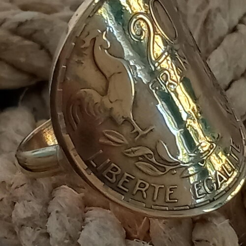 Bague pièce de monnaie 20 francs "guiraud"