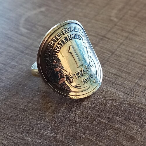 Bague pièce de monnaie 1 franc morlon