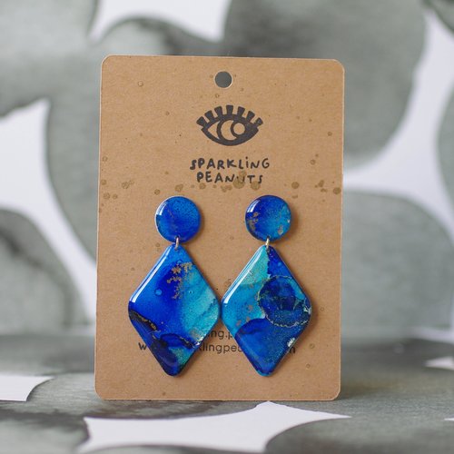 Boucles d'oreilles | pièce unique | diam bleu