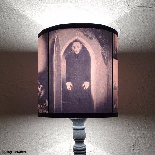 Abat jour design cylindrique pour lampe à poser nosferatu - déco gothique, film d'horreur, halloween, sepia, art