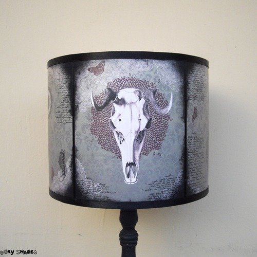 Abat jour crâne d'animal pour lampe à poser - diamètre 25 cm - cabinet de curiosités, tête de mort, décoration victorienne