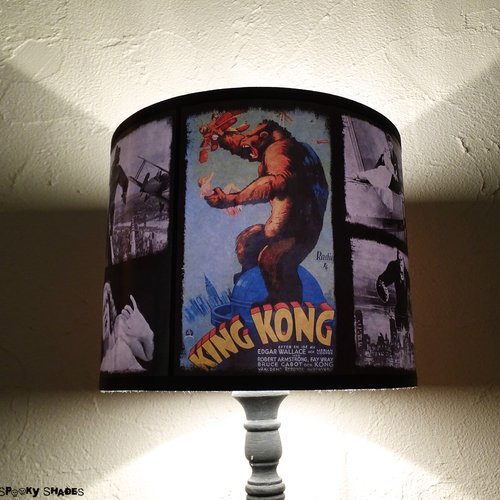 Abat jour cylindrique pour lampe à poser king kong  " - affiche de film, vintage, geek, singe