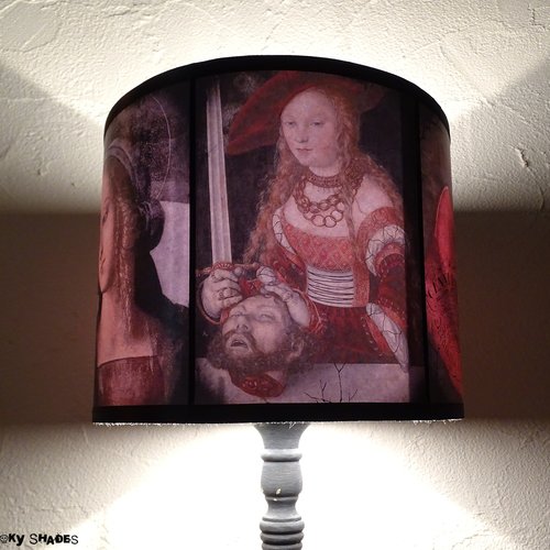 Abat jour renaissance pour lampe à poser - diamètre 25 cm - décoration victorienne, dark, gothique, cabinet de curiosités