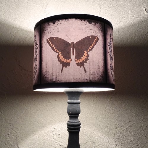 Abat jour papillon pour lampe à poser - diamètre 25 cm - cabinet de curiosités, décoration victorienne, insecte, nature