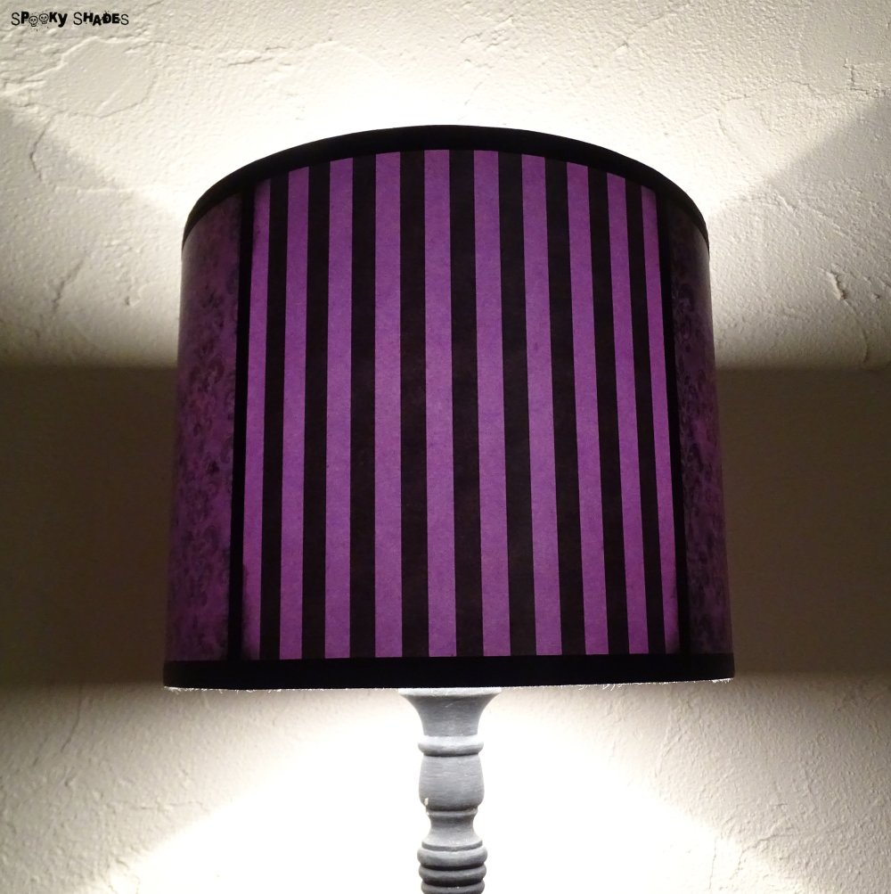 Abat jour gothique violet pour lampe à poser fiancée de frankenstein -  diamètre 25 cm - décoration victorienne - Un grand marché