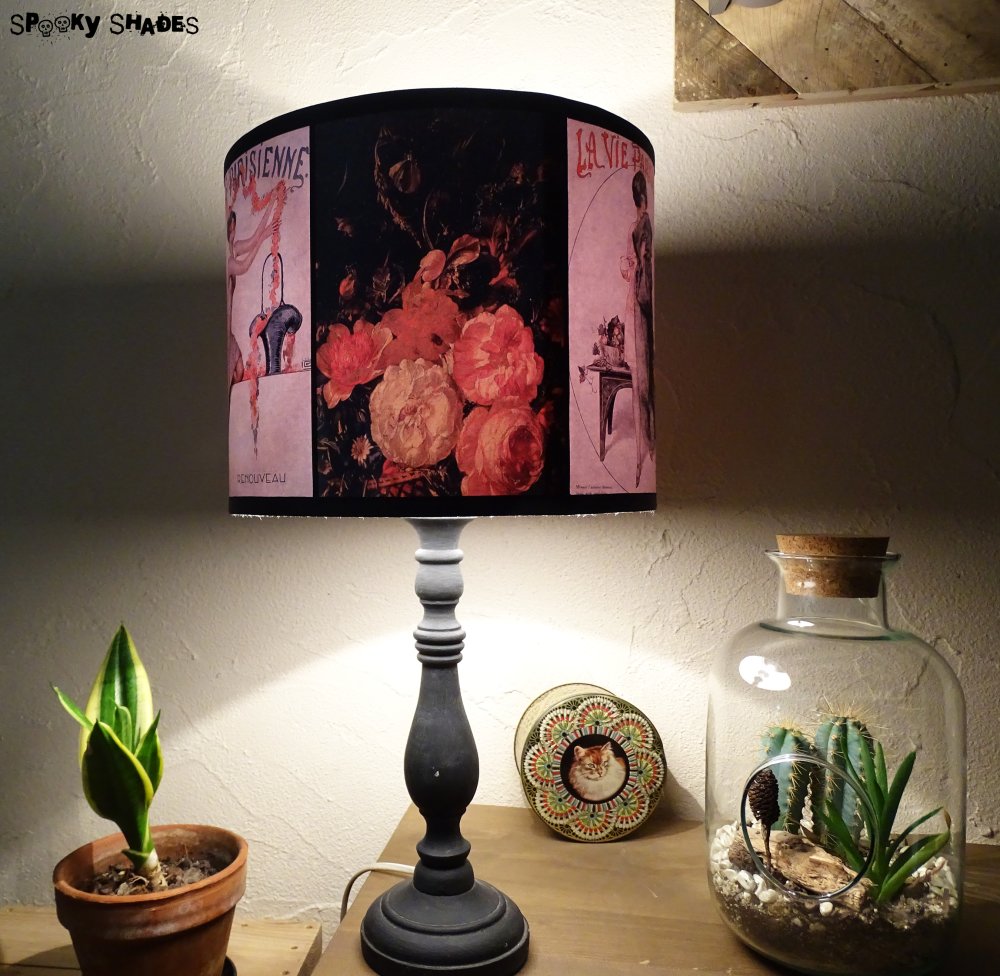 Lampe mini abat-jour, graphique et colorée LAMPIONS pied 35cm 