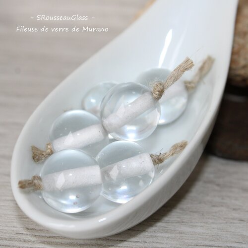 Perle de verre filée au chalumeau -  2 perles filées à la flamme en verre de murano - duo- handmade lampwork