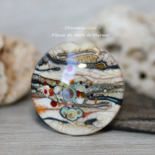 Perle focale de verre filées au chalumeau -  perle filée à la flamme en verre de murano - - handmade lampwork