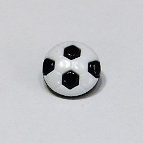 Bouton ballon de football  13 mm banc et noir