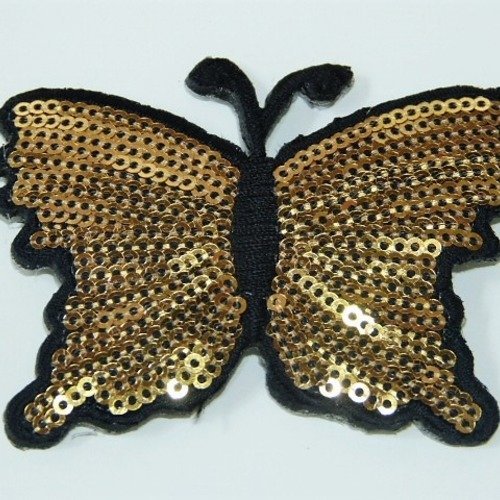 Thermocollant papillon noir & or