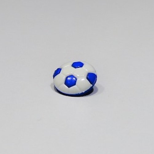 Bouton ballon de football  12 mm banc et bleu