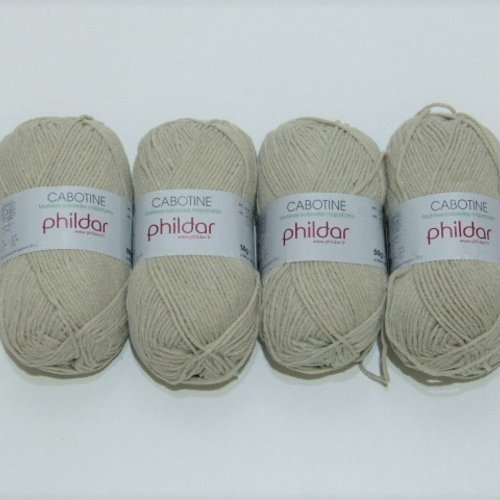 4 pelotes de laine  phildar cabotine sable