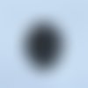 Bouton nacre noir motif fleuri 17 mm