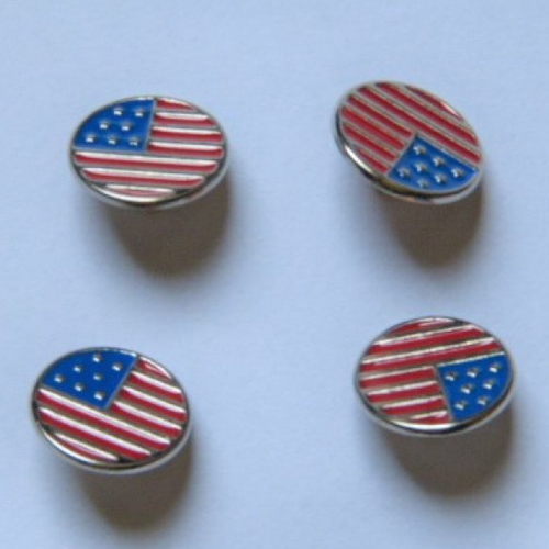 4 boutons métal américain
