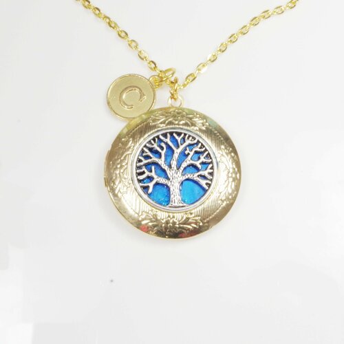 Arbre de famille médaillon médaillon personnalisé collier cadeau de noël médaillon pour maman médaillon avec des initiales