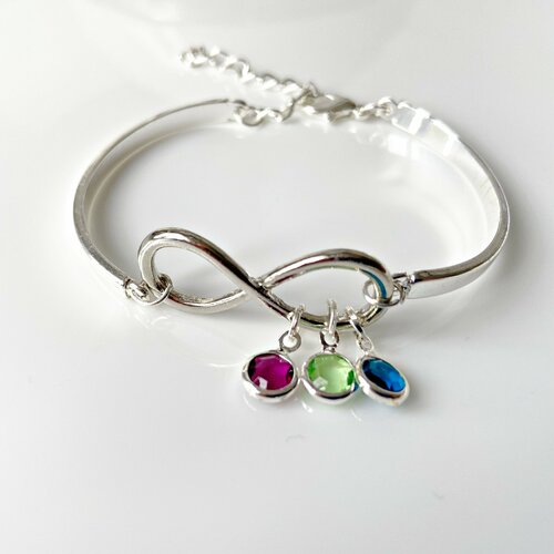 Bracelet de naissance personnalisé bracelet infini femme meilleur cadeau ami amitié infini famille