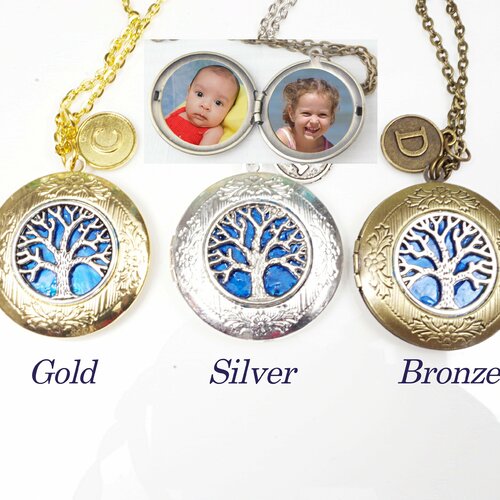 Arbre de vie médaillon bijoux personnalisé photo personnalisé collier de mères cadeau de grand-mère médaillon photo arbre de famille bijoux