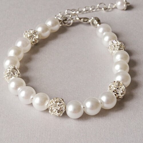 Bracelet de perles de mariage  fille de fleur bijoux cristal  perle bracelet cadeau pour les femmes